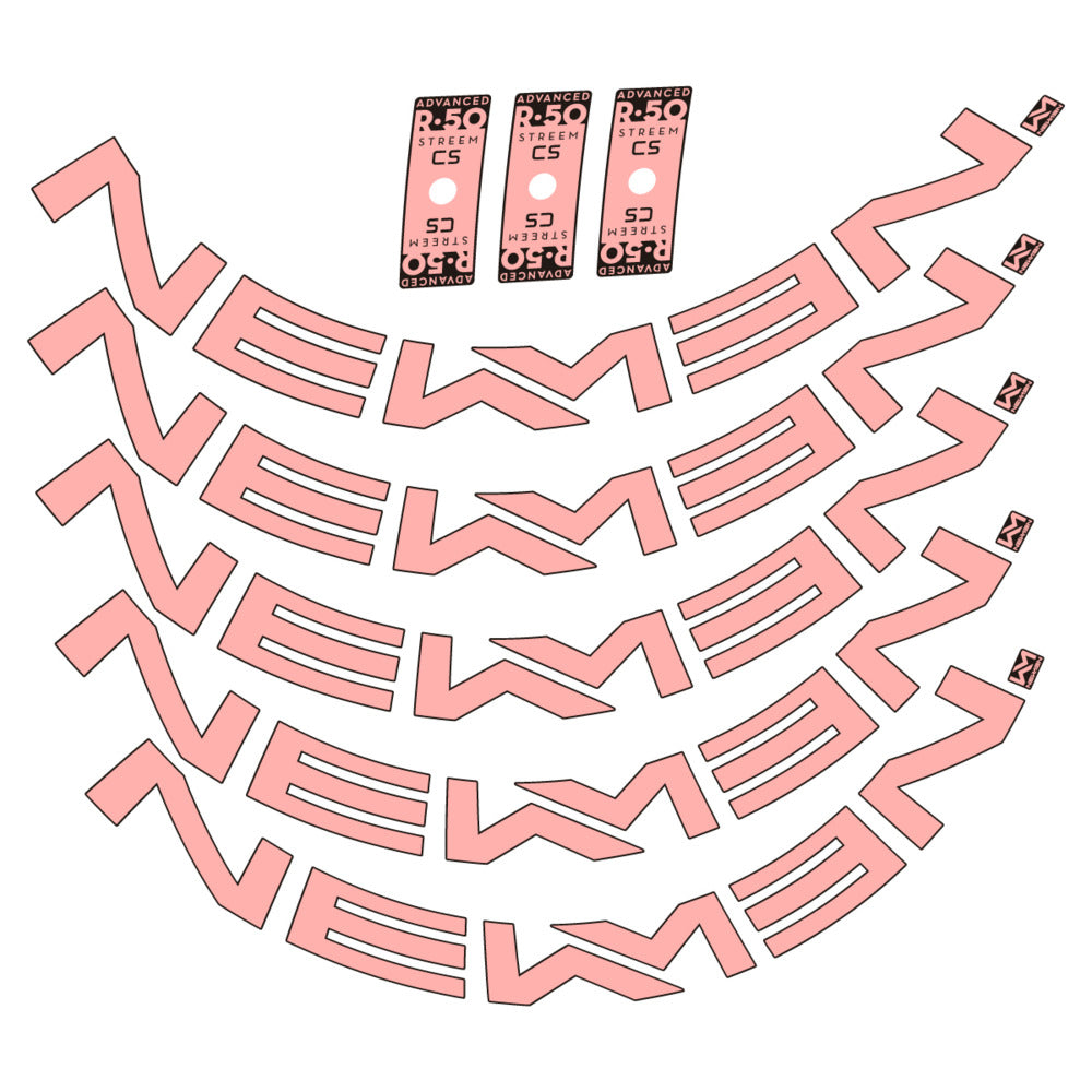 Stickers for Newmen Advanced SL R.50 Streem CS, Road Wheel vinyl decals - Salmon Pink