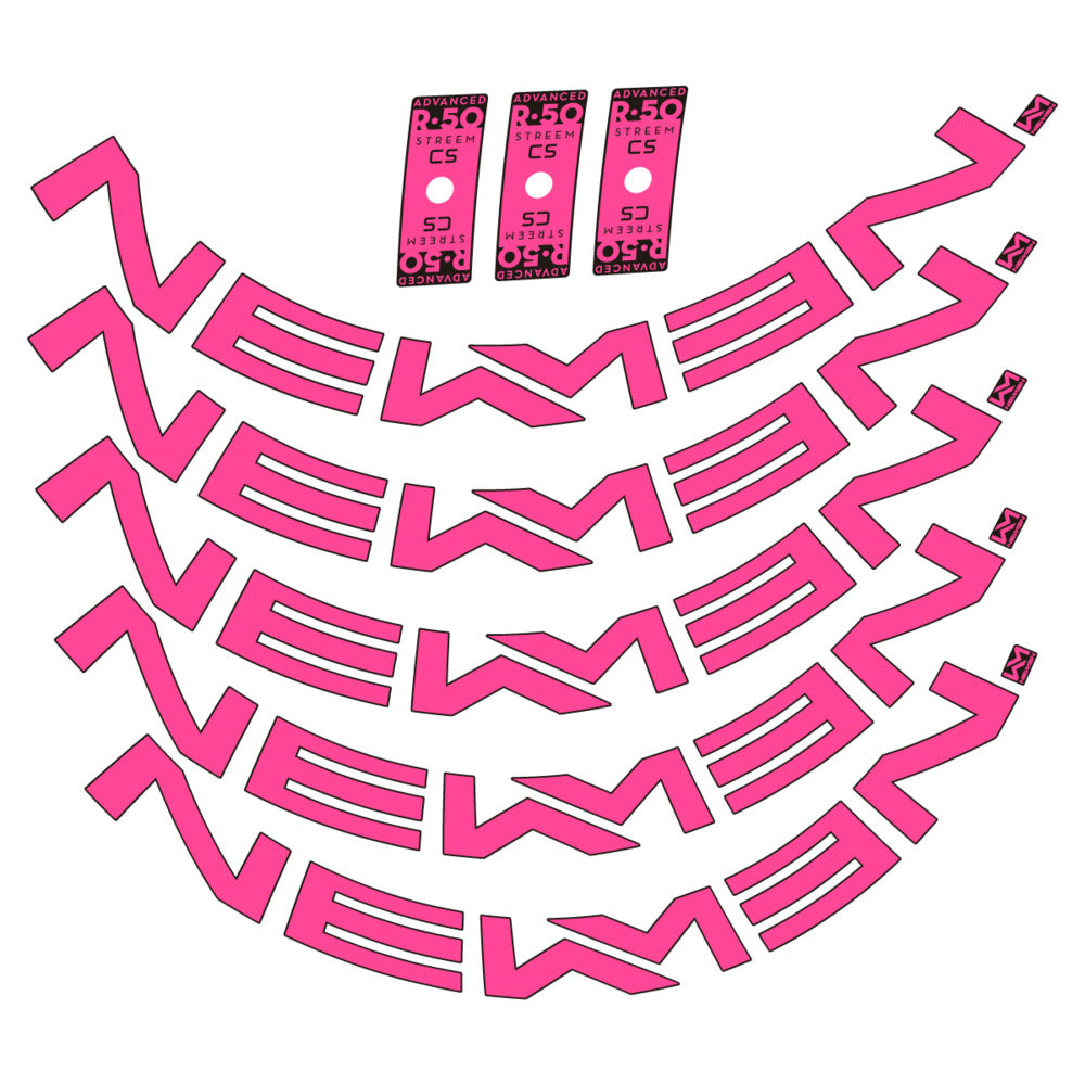 Stickers for Newmen Advanced SL R.50 Streem CS, Road Wheel vinyl decals - Bubblegum Pink