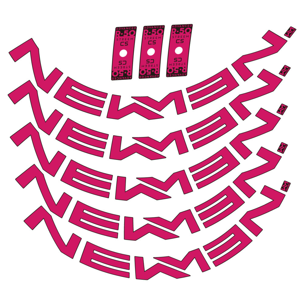Stickers for Newmen Advanced SL R.50 Streem CS, Road Wheel vinyl decals - Dark Pink