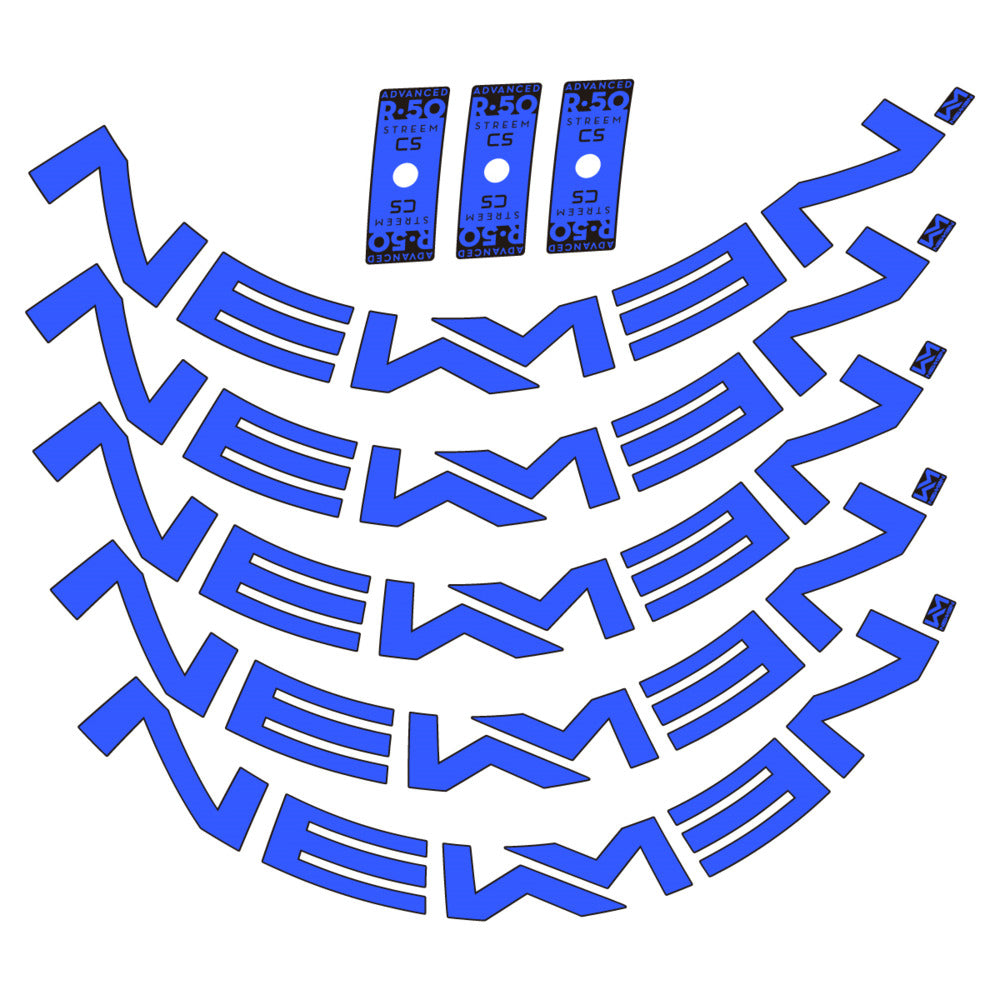 Stickers for Newmen Advanced SL R.50 Streem CS, Road Wheel vinyl decals - Medium Blue