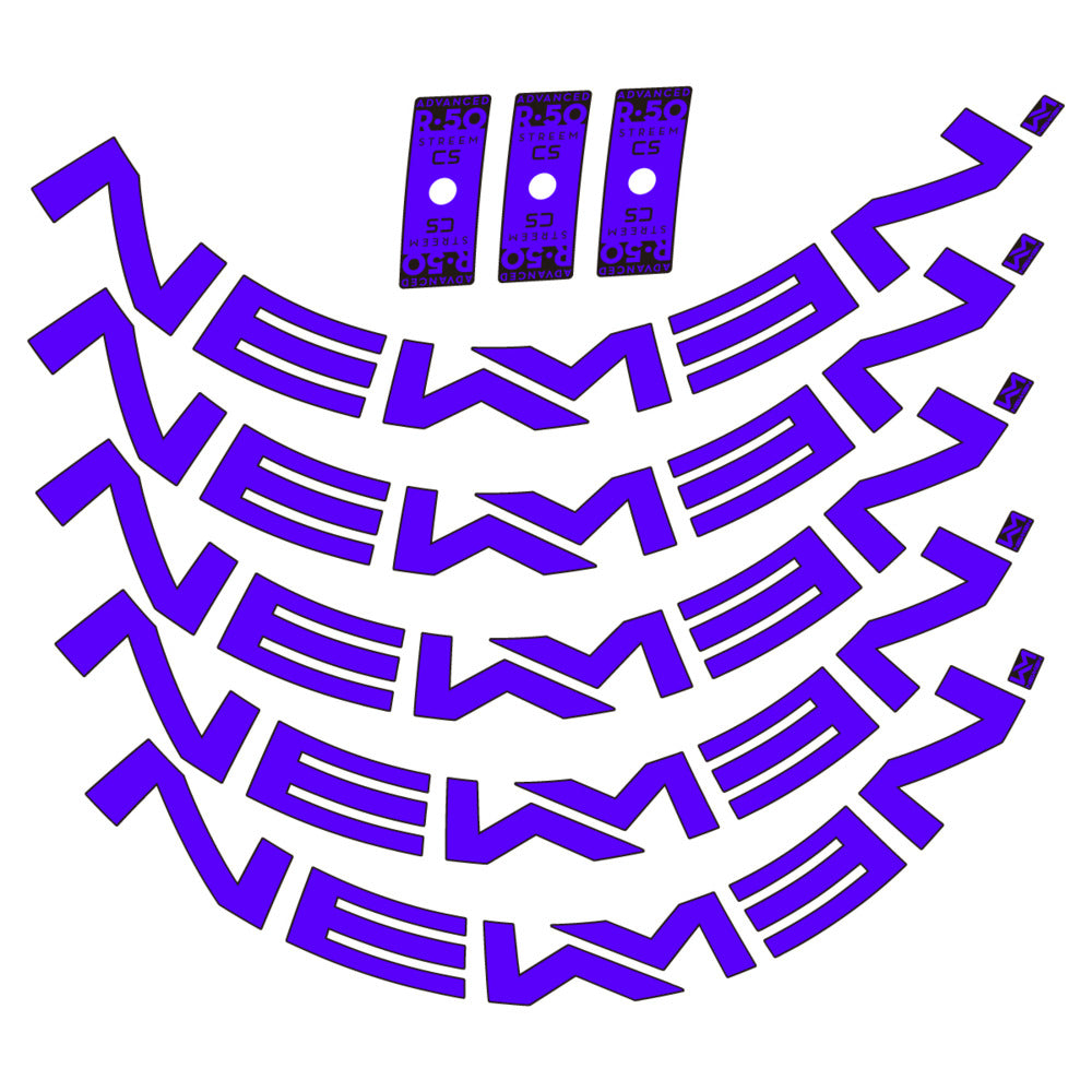Stickers for Newmen Advanced SL R.50 Streem CS, Road Wheel vinyl decals - Reflex Blue