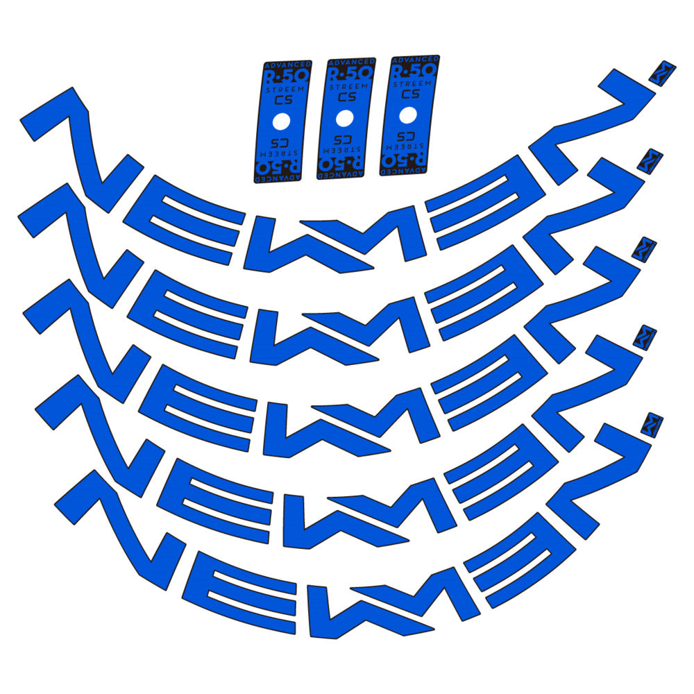 Stickers for Newmen Advanced SL R.50 Streem CS, Road Wheel vinyl decals - Sea Blue