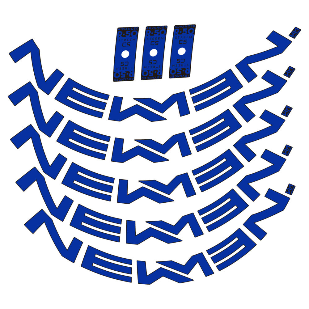 Stickers for Newmen Advanced SL R.50 Streem CS, Road Wheel vinyl decals - Ultramarine Blue