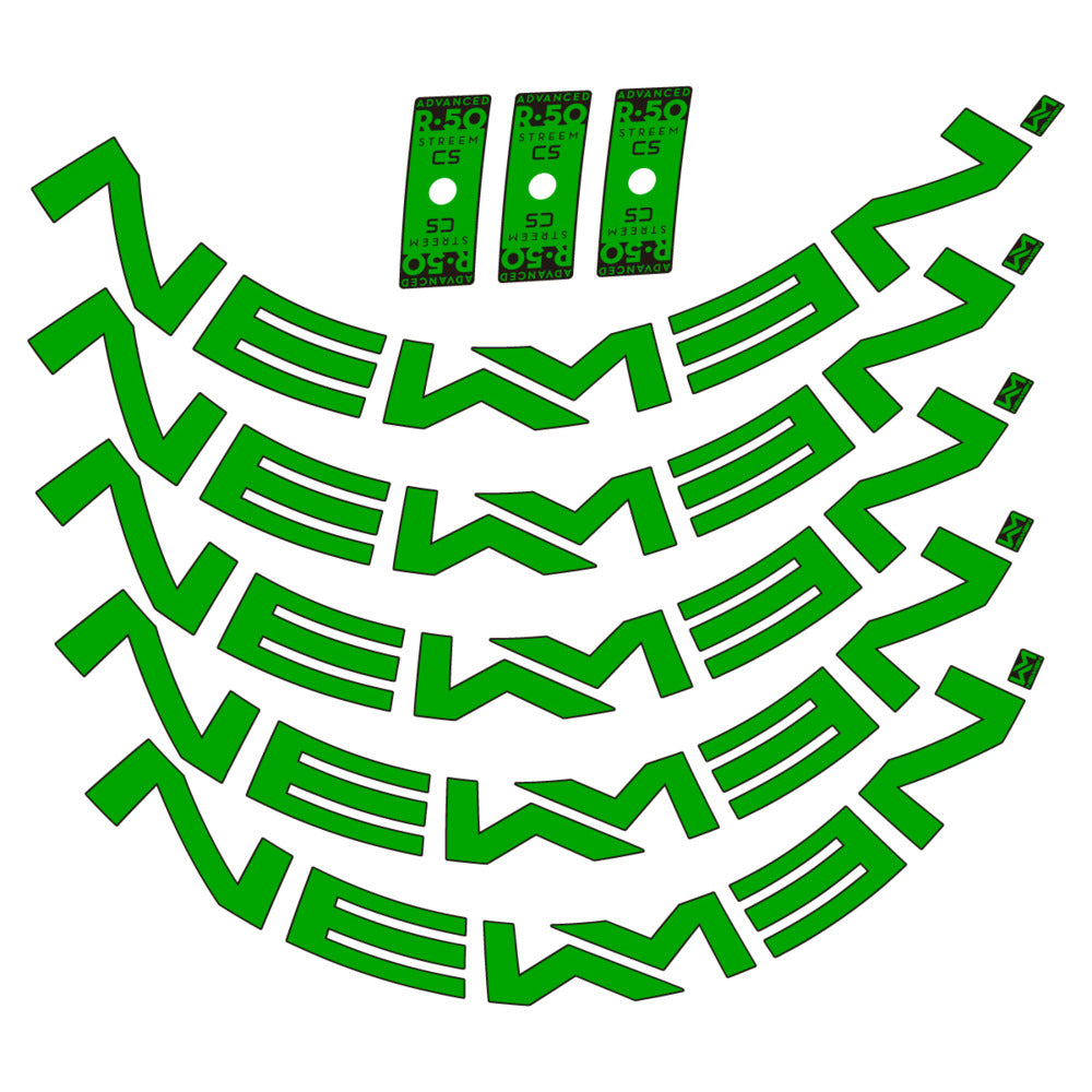 Stickers for Newmen Advanced SL R.50 Streem CS, Road Wheel vinyl decals - Green