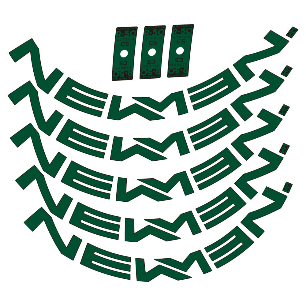 Stickers for Newmen Advanced SL R.50 Streem CS, Road Wheel vinyl decals - Dark Green