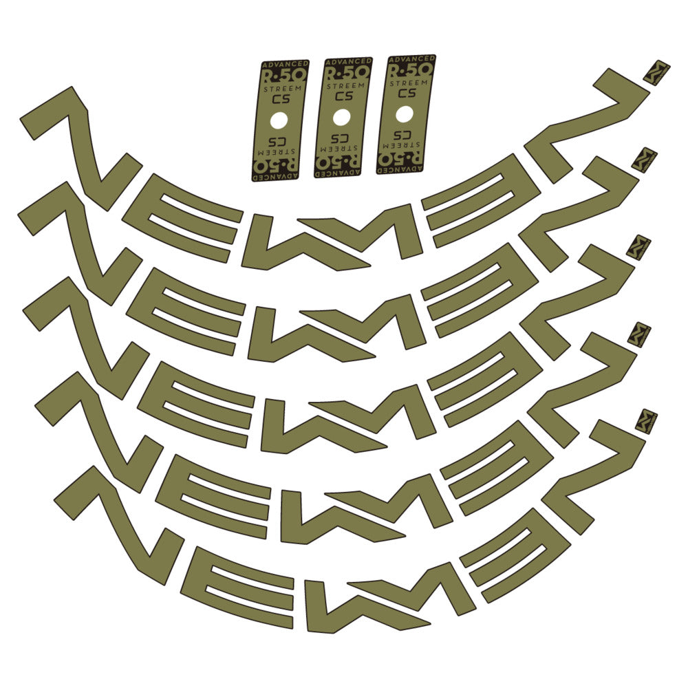Stickers for Newmen Advanced SL R.50 Streem CS, Road Wheel vinyl decals - Khaki