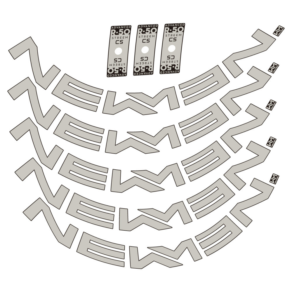 Stickers for Newmen Advanced SL R.50 Streem CS, Road Wheel vinyl decals - Light Grey