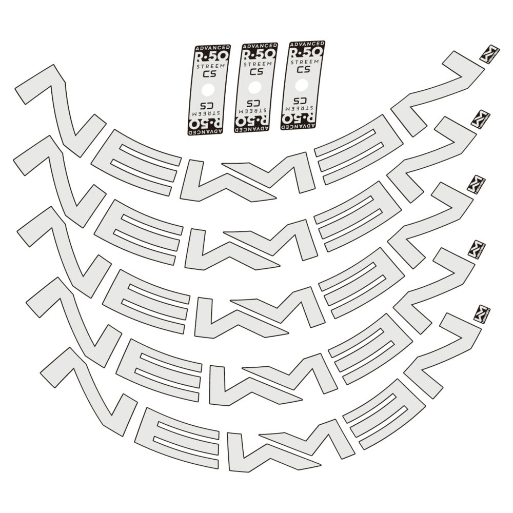 Stickers for Newmen Advanced SL R.50 Streem CS, Road Wheel vinyl decals - Pearl Grey