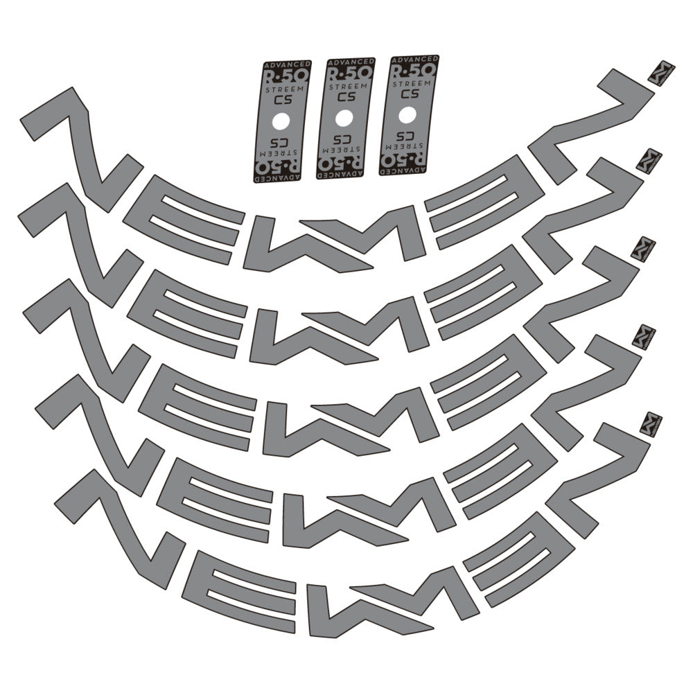 Stickers for Newmen Advanced SL R.50 Streem CS, Road Wheel vinyl decals - Traffic Grey