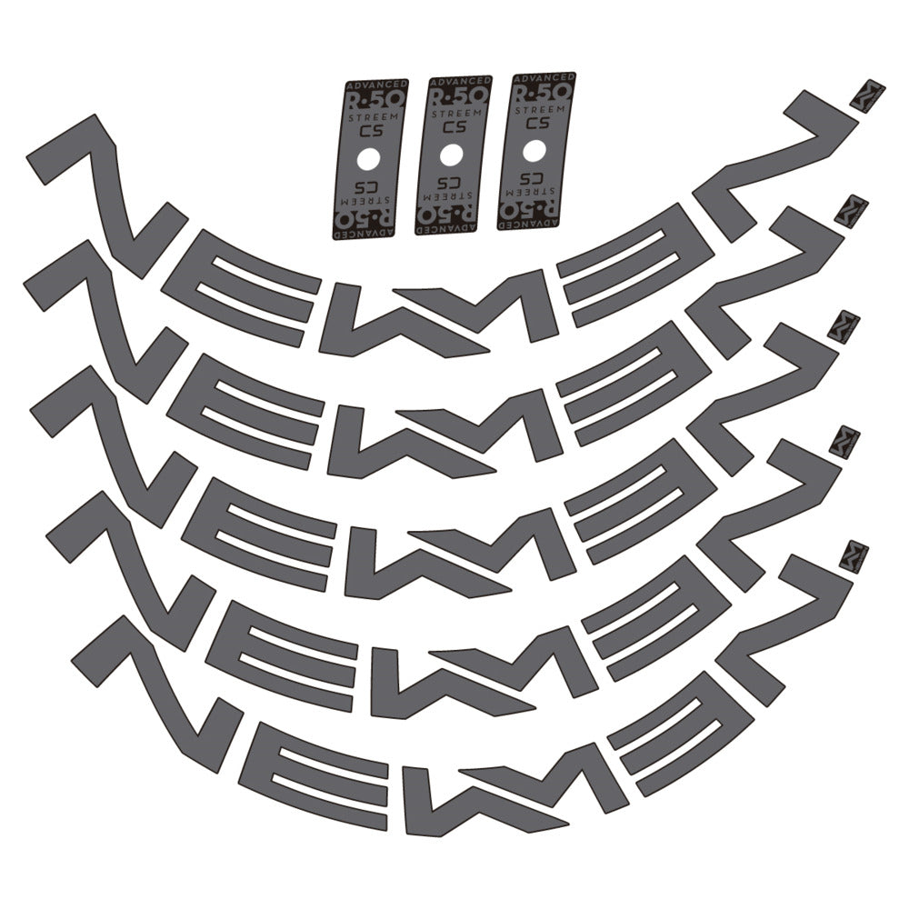 Stickers for Newmen Advanced SL R.50 Streem CS, Road Wheel vinyl decals - Medium Grey