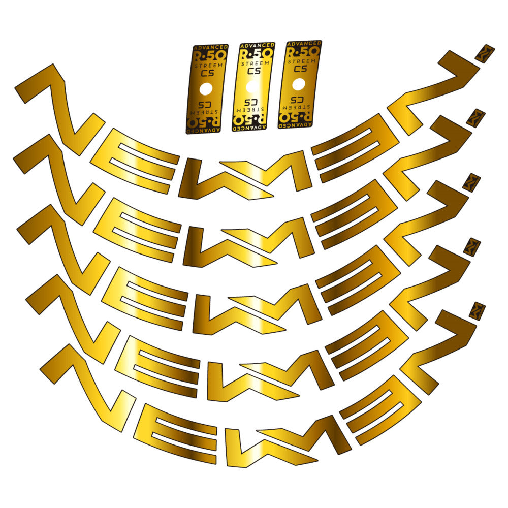 Stickers for Newmen Advanced SL R.50 Streem CS, Road Wheel vinyl decals - Chrome Gold