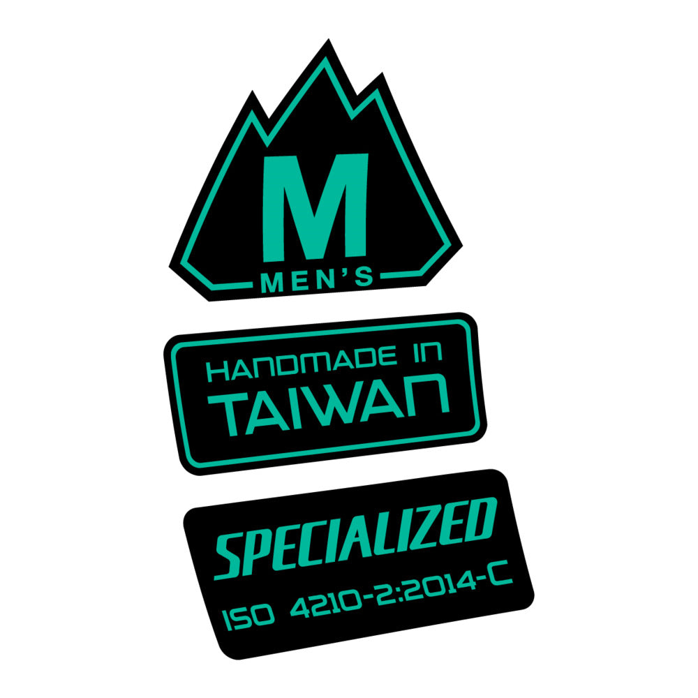 Stickers for Specialized S-Works MTB, Frame vinyl decals - Green Turquoise