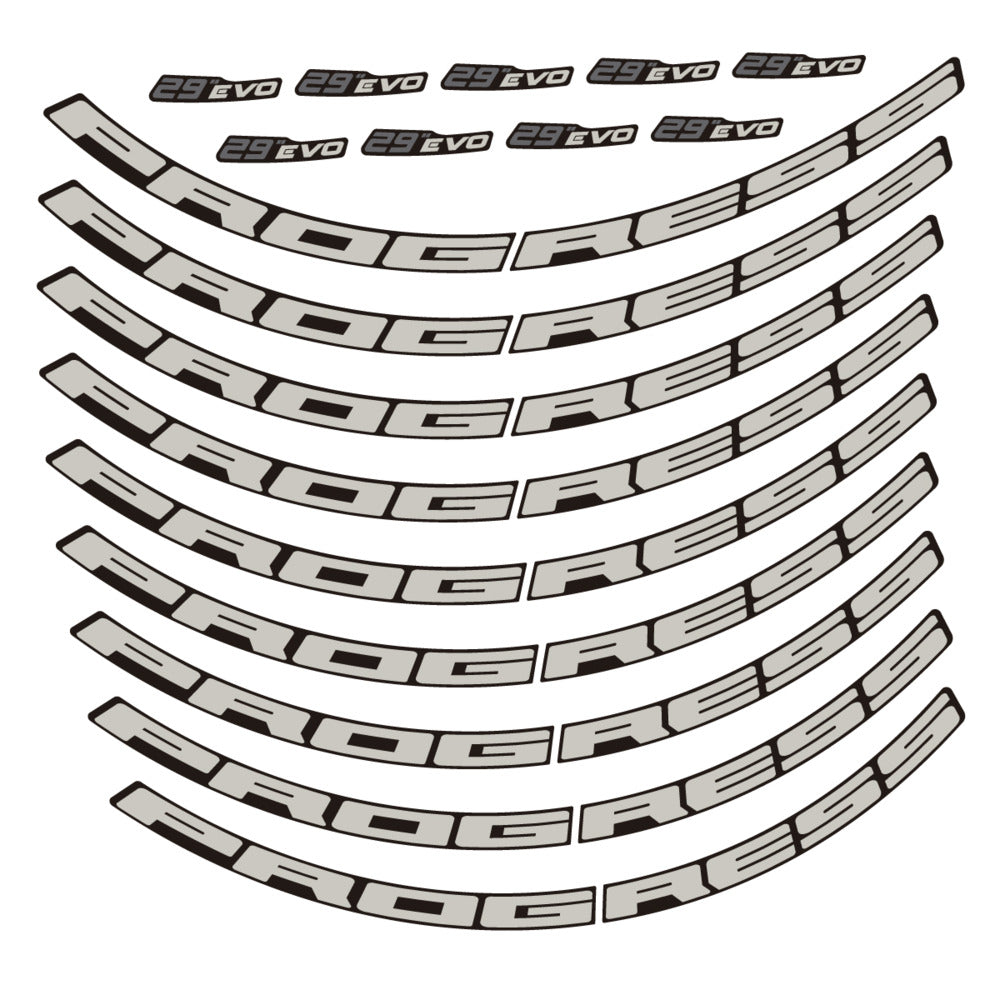 Stickers for Prxgress Evo Aluminium 2020 29, Mountain Wheel vinyl decals - Light Grey
