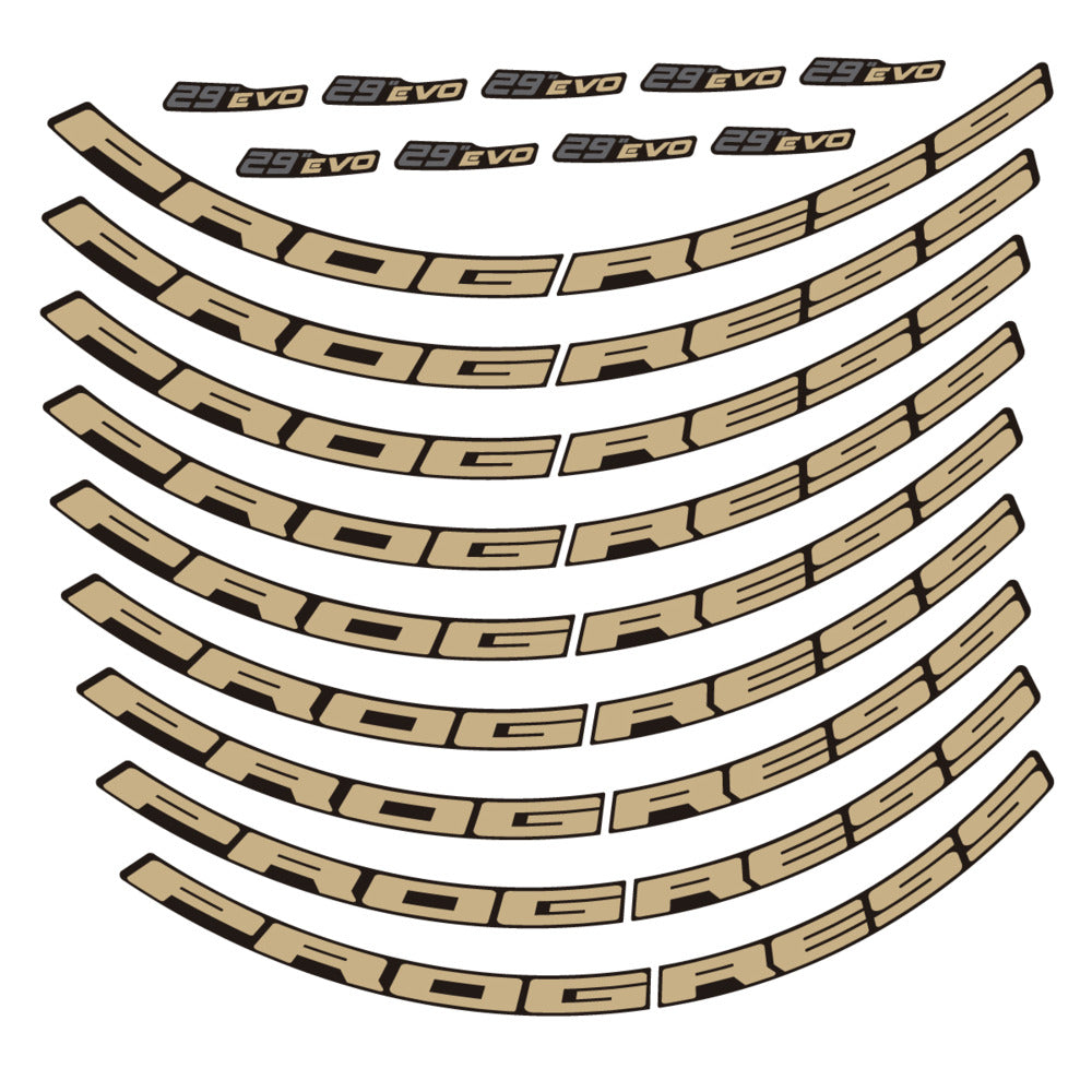 Stickers for Prxgress Evo Aluminium 2020 29, Mountain Wheel vinyl decals - Sand