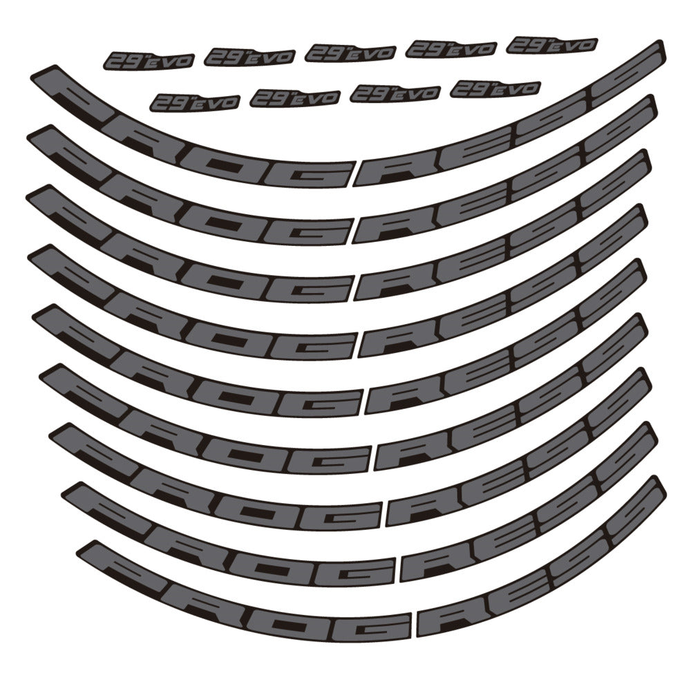 Stickers for Prxgress Evo Aluminium 2020 29, Mountain Wheel vinyl decals - Medium Grey