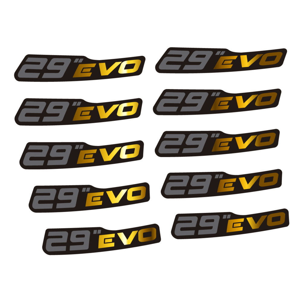 Stickers for Prxgress Evo Aluminium 2020 29, Mountain Wheel vinyl decals (v2) - Chrome Gold