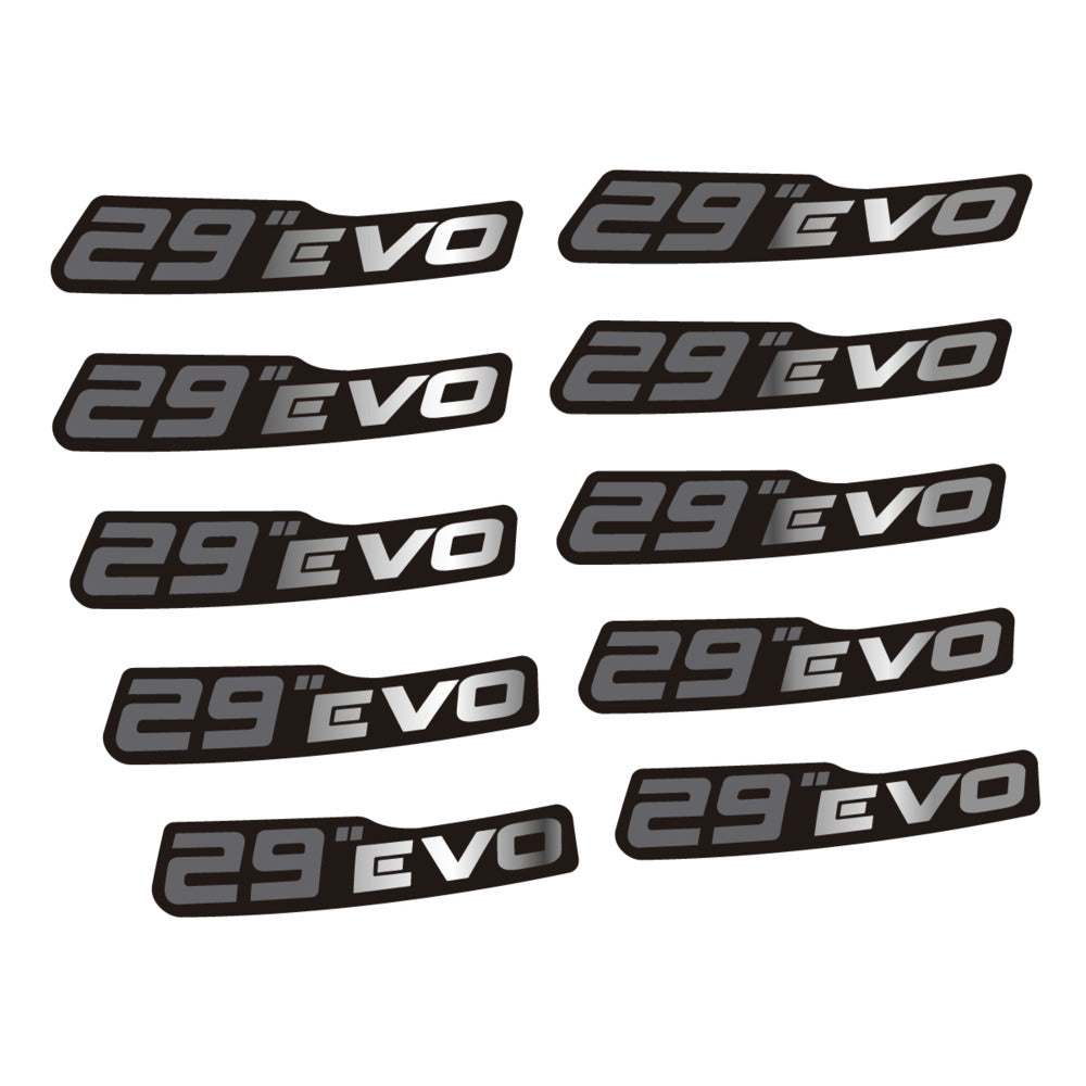 Stickers for Prxgress Evo Aluminium 2020 29, Mountain Wheel vinyl decals (v2) - Chrome Silver