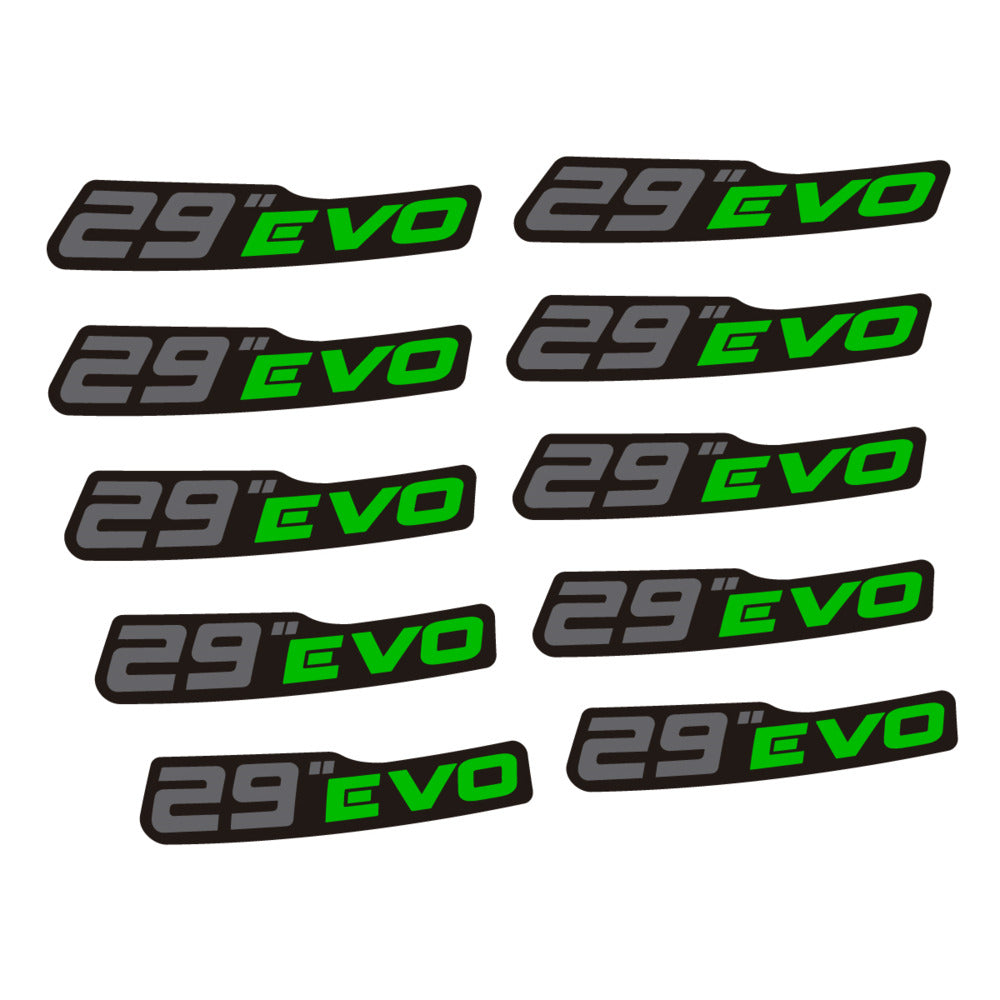 Stickers for Prxgress Evo Aluminium 2020 29, Mountain Wheel vinyl decals (v2) - Grass Green