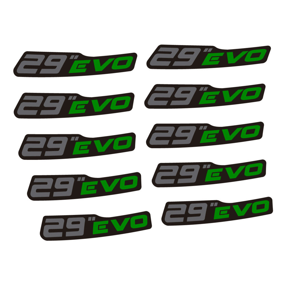 Stickers for Prxgress Evo Aluminium 2020 29, Mountain Wheel vinyl decals (v2) - Medium Green