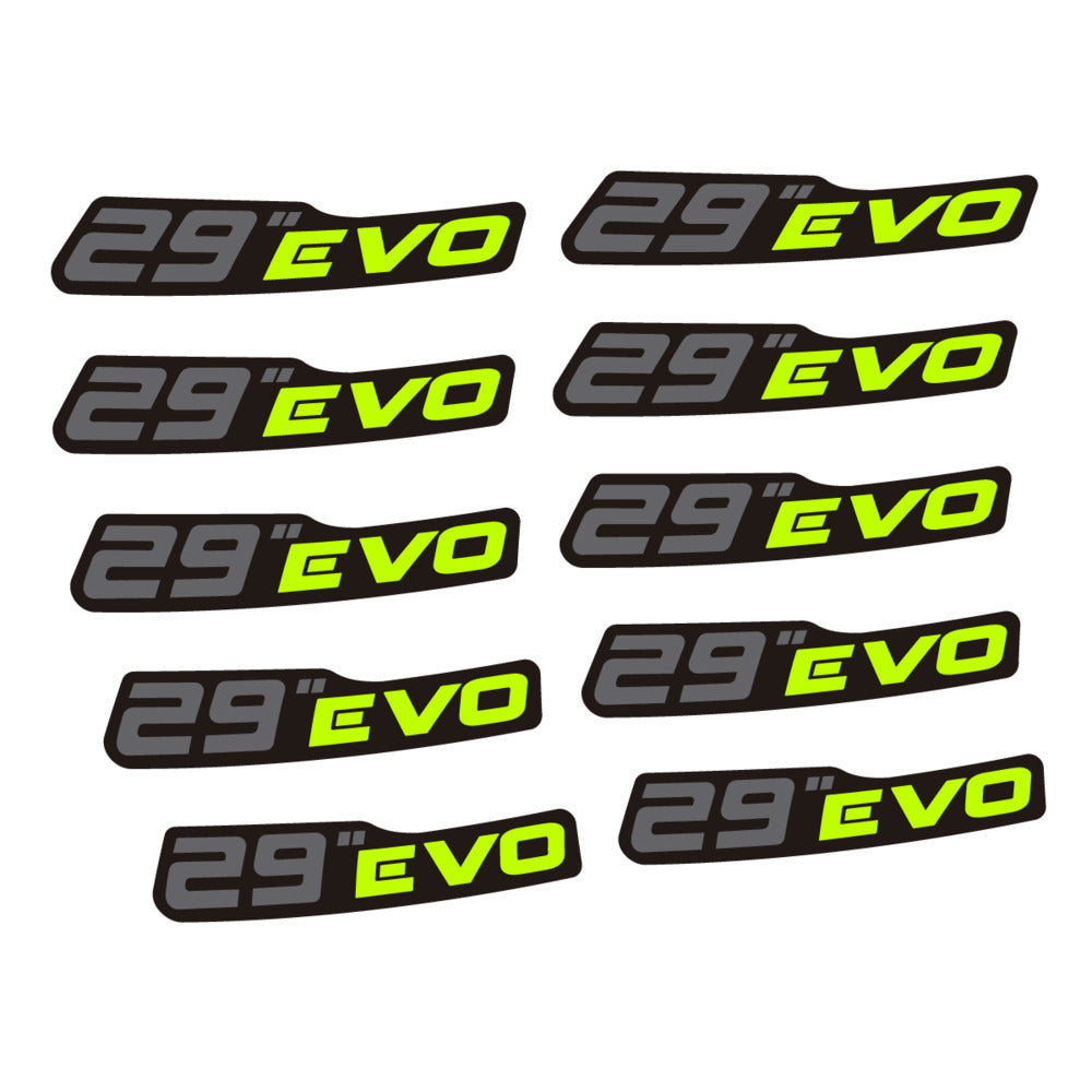 Stickers for Prxgress Evo Aluminium 2020 29, Mountain Wheel vinyl decals (v2) - Lime Neon