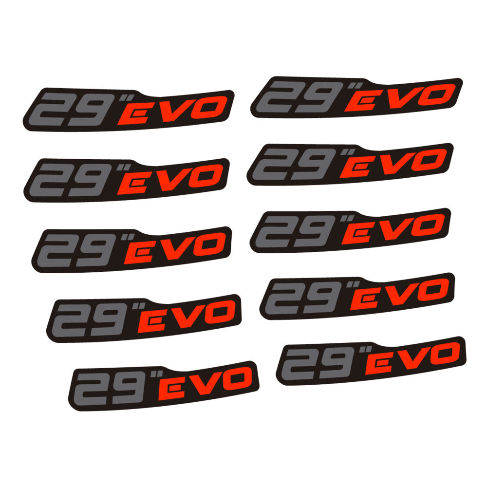 Stickers for Prxgress Evo Aluminium 2020 29, Mountain Wheel vinyl decals (v2) - Neon Red