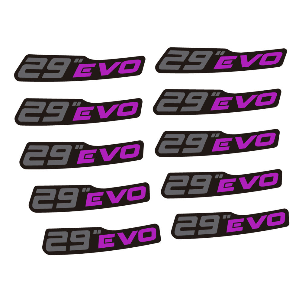Stickers for Prxgress Evo Aluminium 2020 29, Mountain Wheel vinyl decals (v2) - Violet Pink