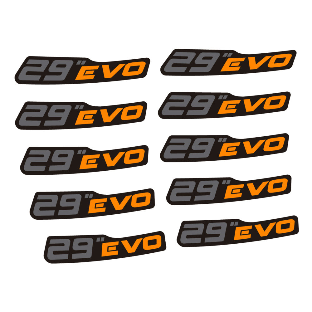 Stickers for Prxgress Evo Aluminium 2020 29, Mountain Wheel vinyl decals (v2) - Saffron Yellow