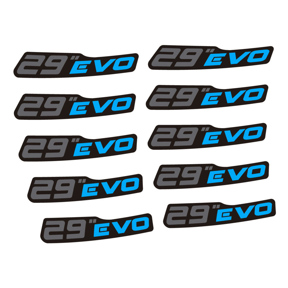 Stickers for Prxgress Evo Aluminium 2020 29, Mountain Wheel vinyl decals (v2) - Light Blue
