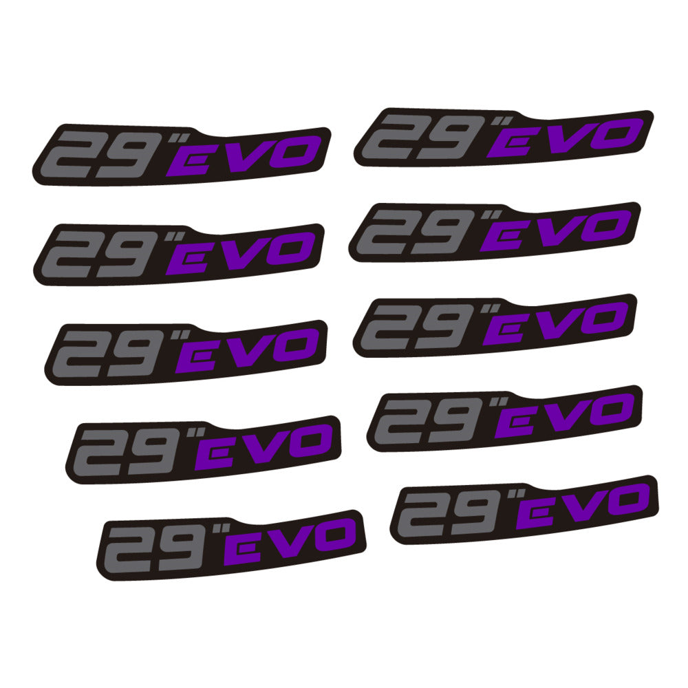 Stickers for Prxgress Evo Aluminium 2020 29, Mountain Wheel vinyl decals (v2) - Violet
