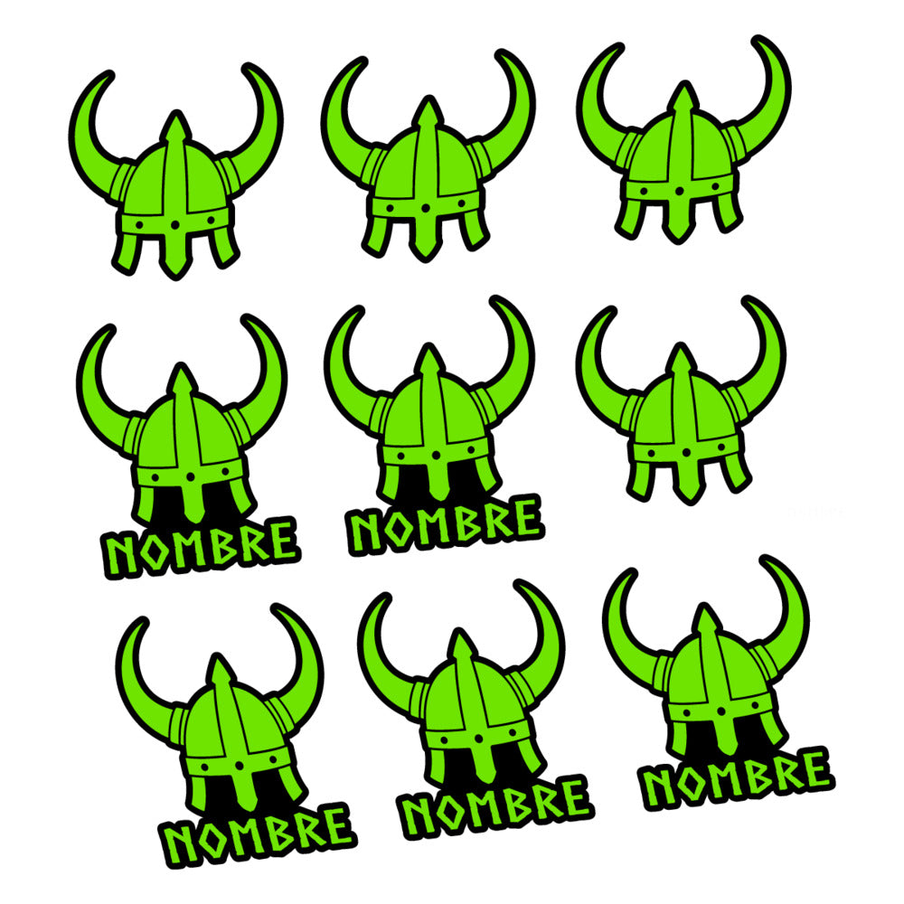 Stickers for Viking Helmet, personalized vinyl decals - Apple Green
