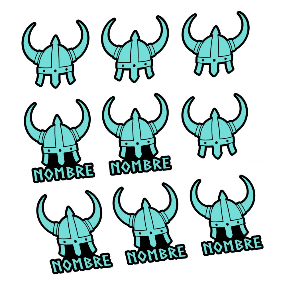 Stickers for Viking Helmet, personalized vinyl decals - Blue Green