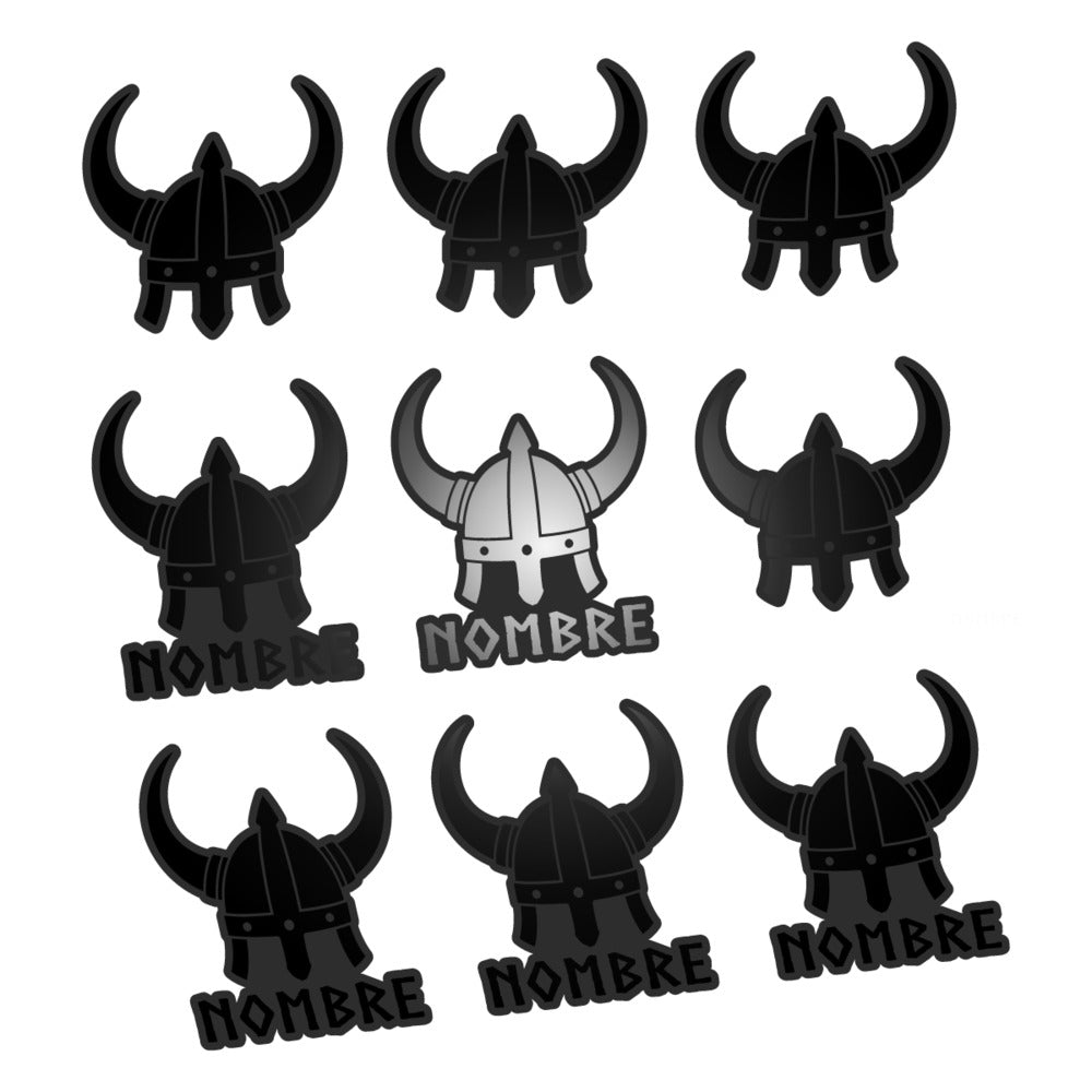 Stickers for Viking Helmet, personalized vinyl decals - Black