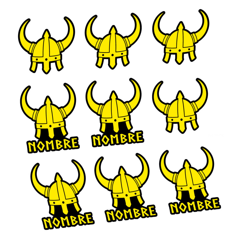 Stickers for Viking Helmet, personalized vinyl decals - Yellow