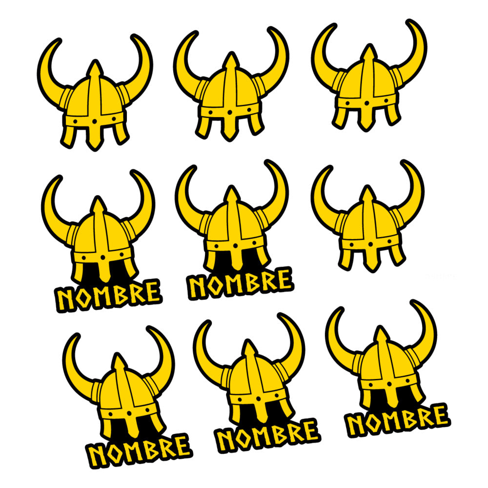Stickers for Viking Helmet, personalized vinyl decals - Banana Yellow