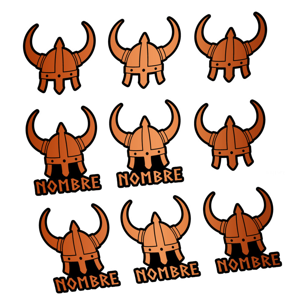 Stickers for Viking Helmet, personalized vinyl decals - Bronze