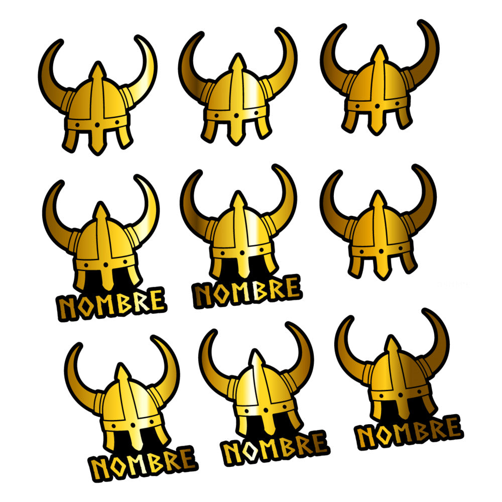 Stickers for Viking Helmet, personalized vinyl decals - Chrome Gold
