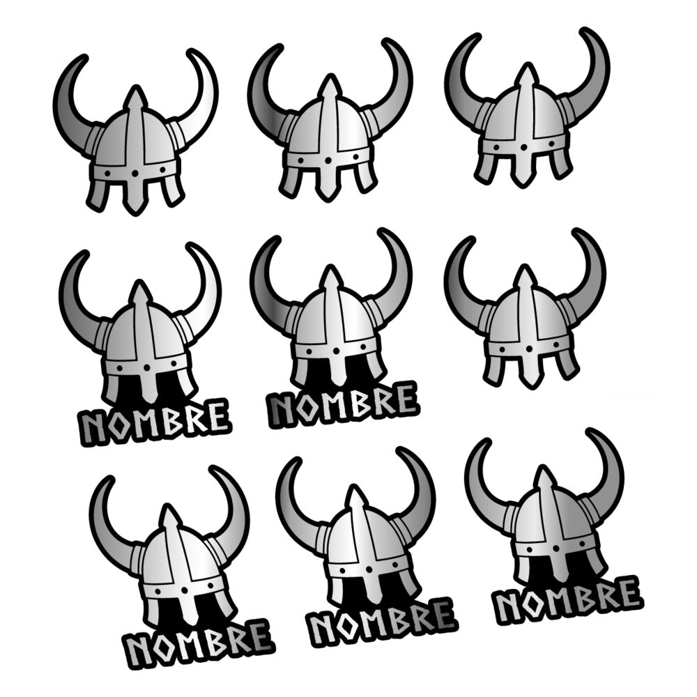 Stickers for Viking Helmet, personalized vinyl decals - Chrome Silver