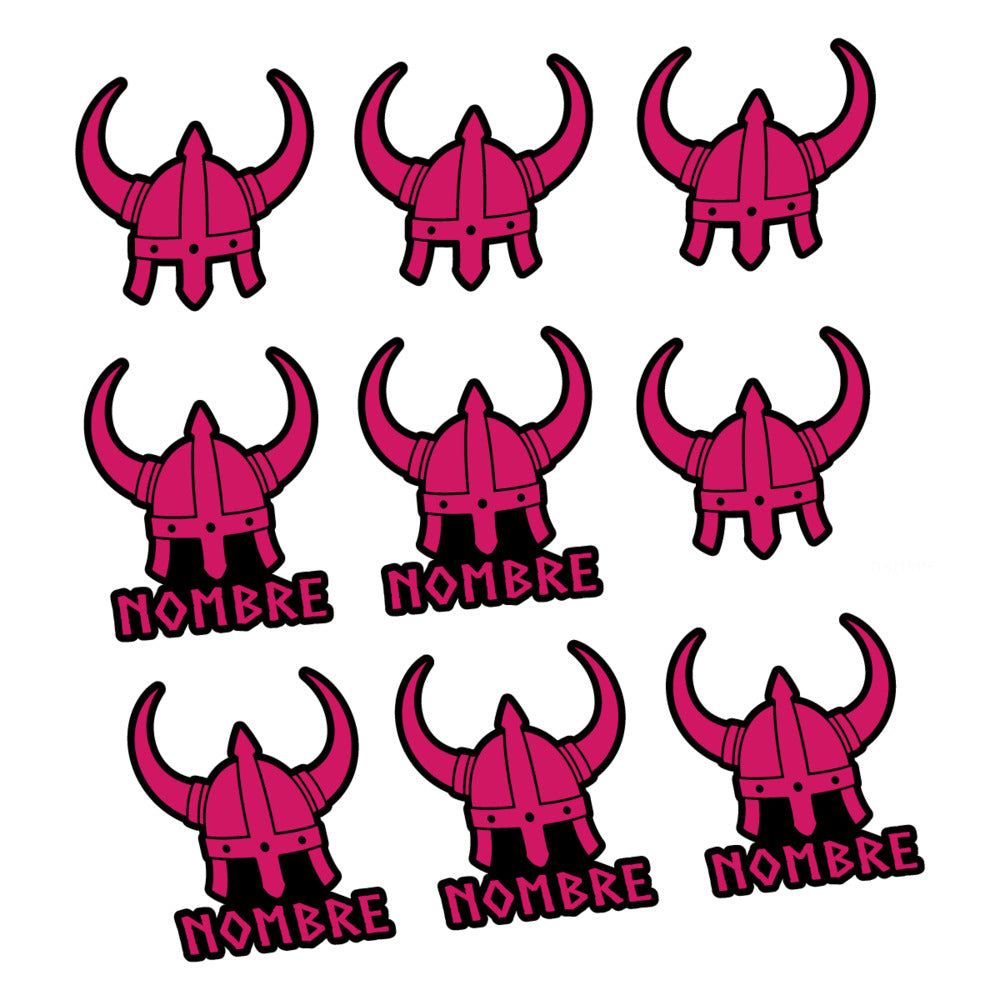 Stickers for Viking Helmet, personalized vinyl decals - Dark Pink