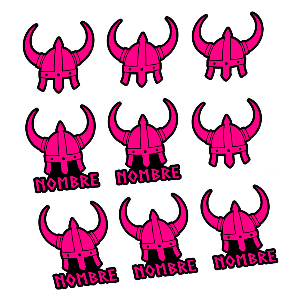 Stickers for Viking Helmet, personalized vinyl decals - Fuchsia