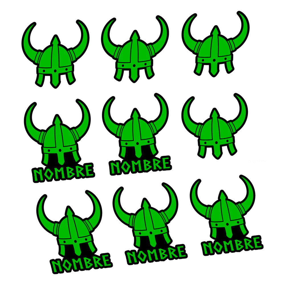 Stickers for Viking Helmet, personalized vinyl decals - Grass Green