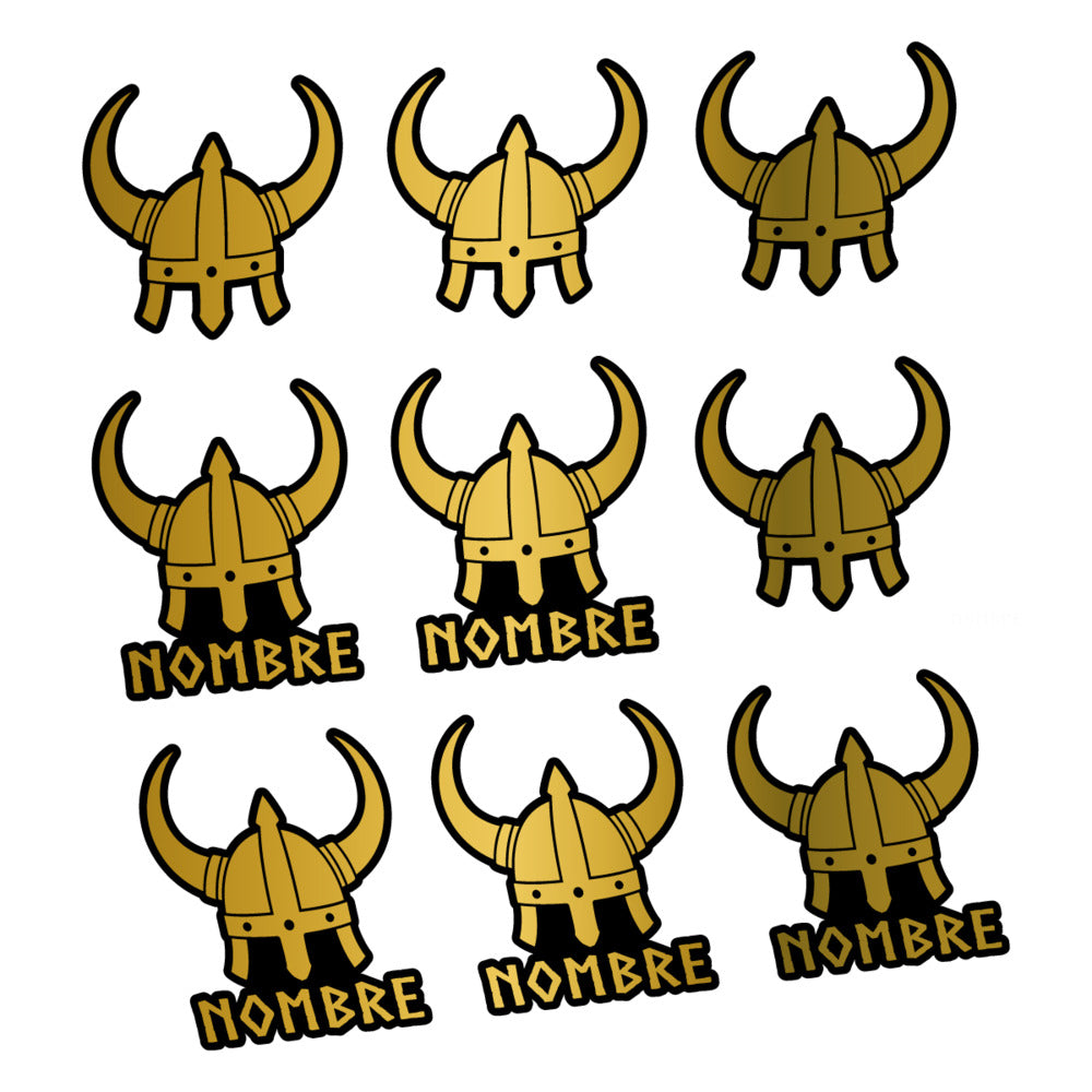 Stickers for Viking Helmet, personalized vinyl decals - Gold