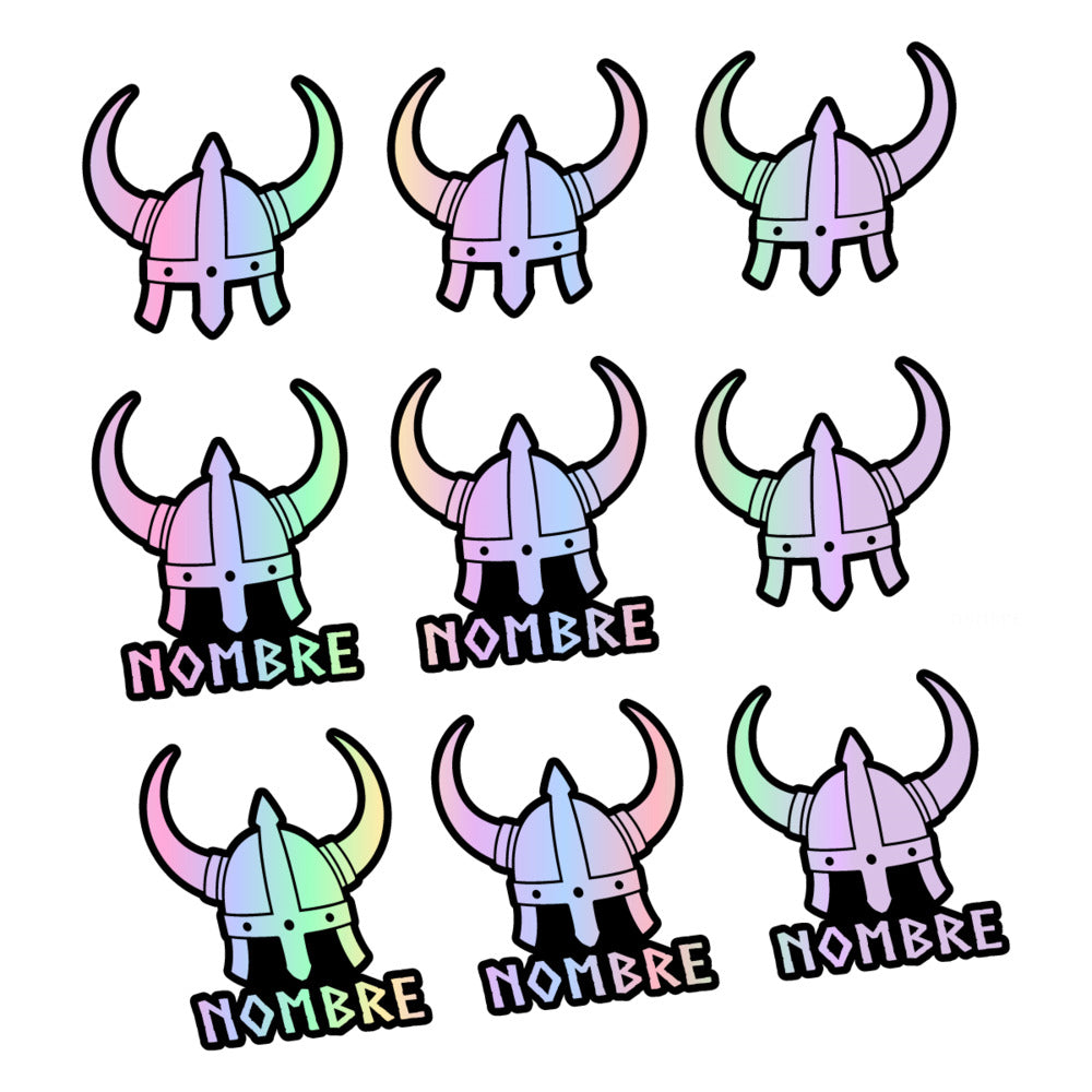 Stickers for Viking Helmet, personalized vinyl decals - Hollographic