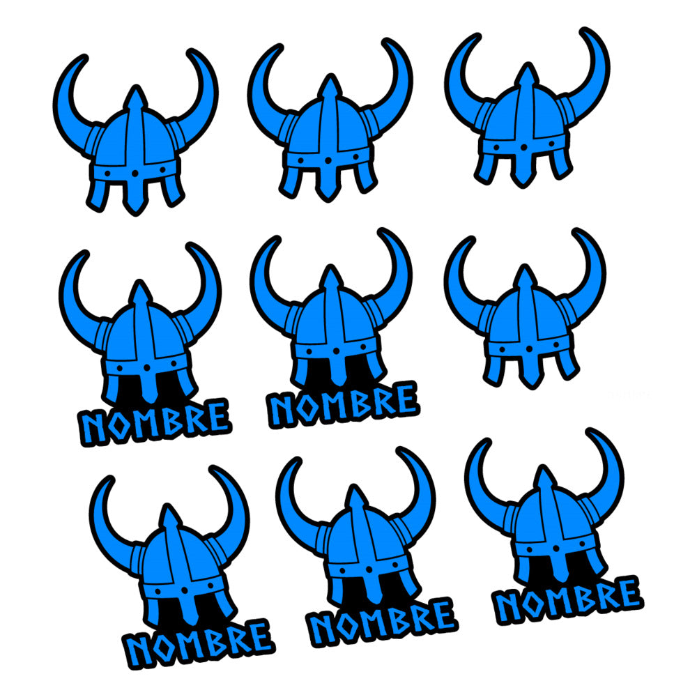 Stickers for Viking Helmet, personalized vinyl decals - Luminous Cyan