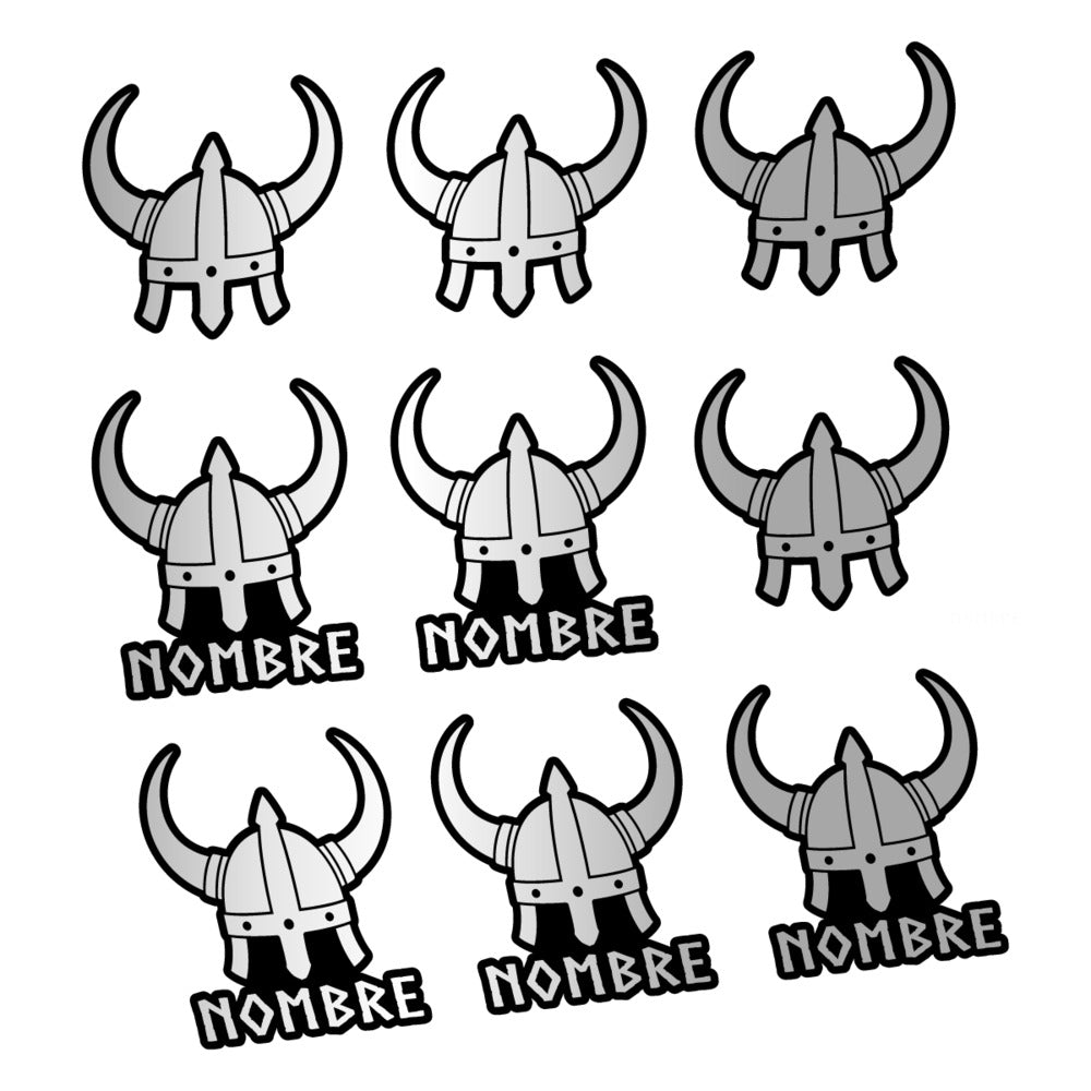 Stickers for Viking Helmet, personalized vinyl decals - Light Silver