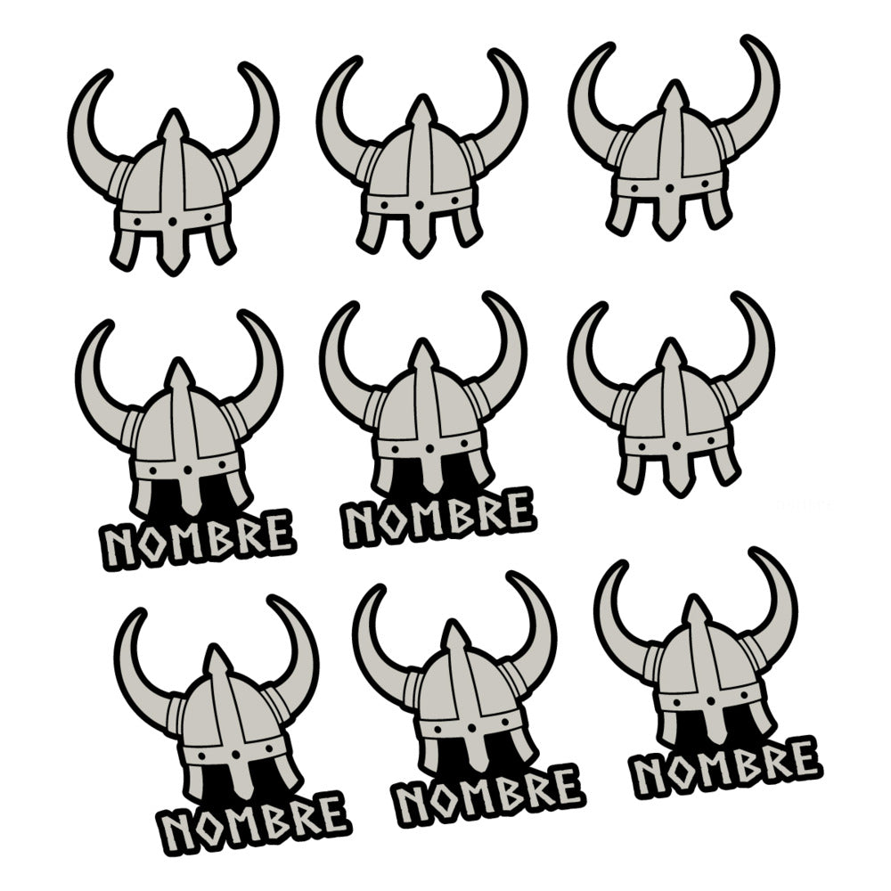 Stickers for Viking Helmet, personalized vinyl decals - Light Grey
