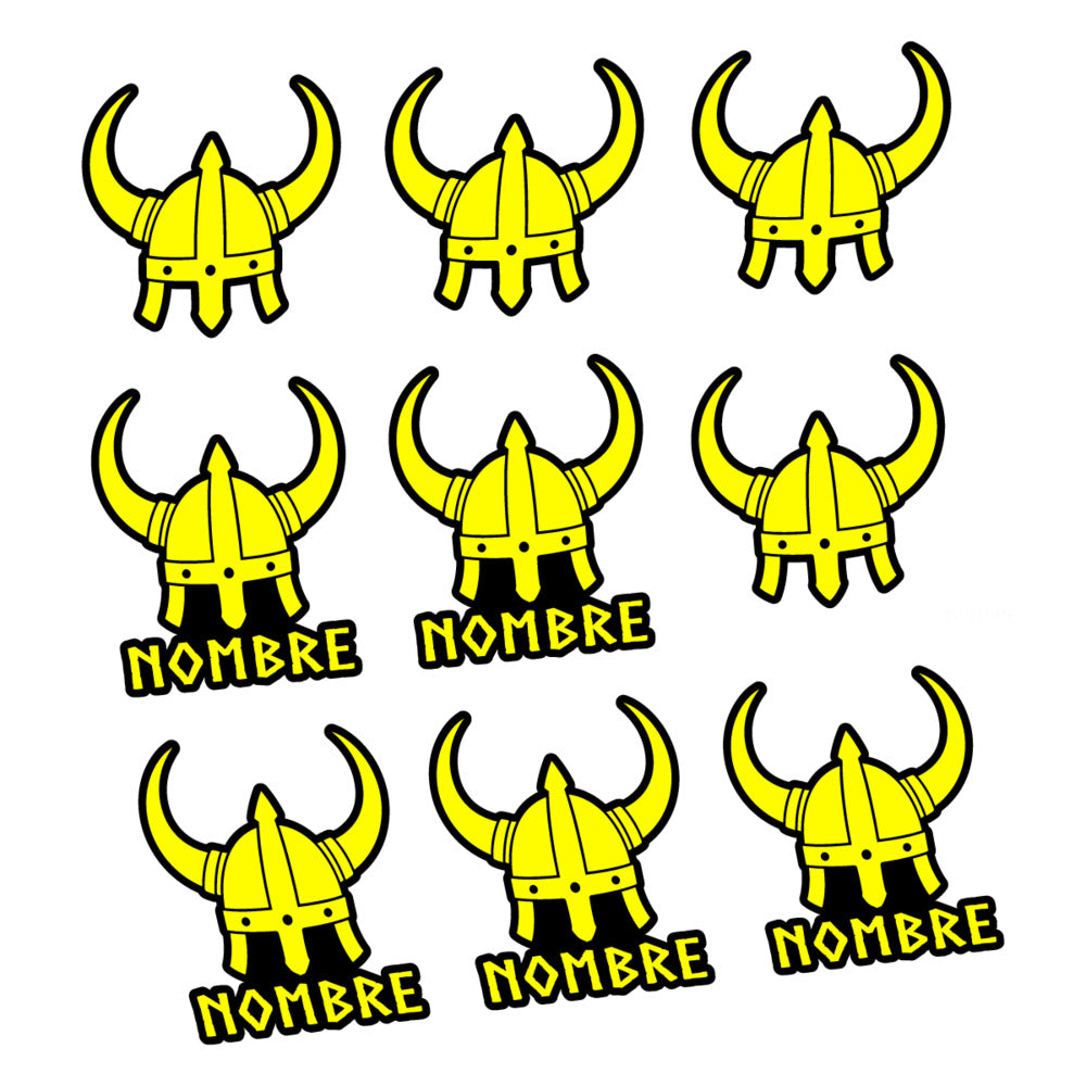 Stickers for Viking Helmet, personalized vinyl decals - Lemon Yellow