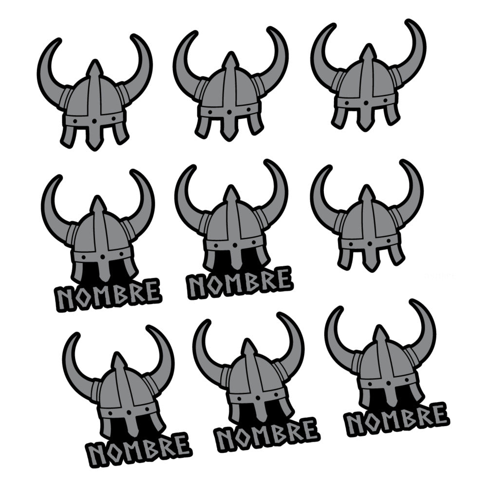 Stickers for Viking Helmet, personalized vinyl decals - Traffic Grey