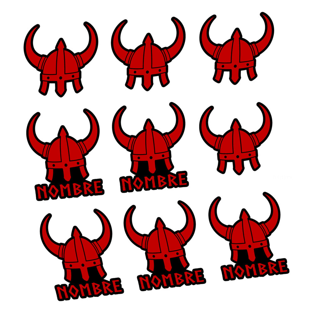Stickers for Viking Helmet, personalized vinyl decals - Medium Red