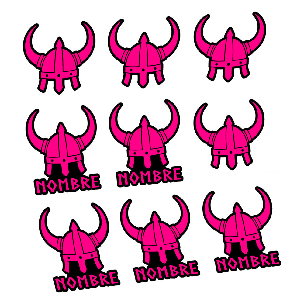 Stickers for Viking Helmet, personalized vinyl decals - Neon Pink