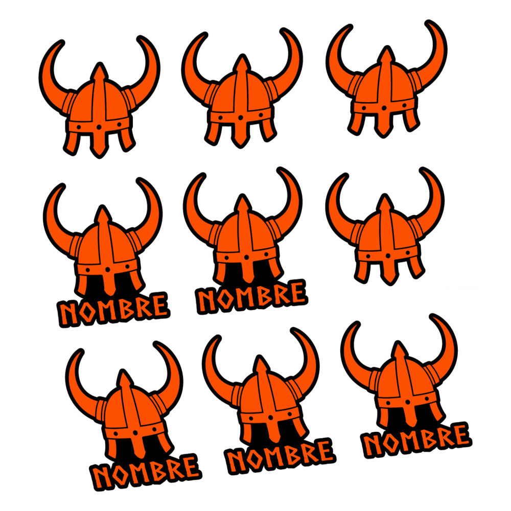 Stickers for Viking Helmet, personalized vinyl decals - Orange